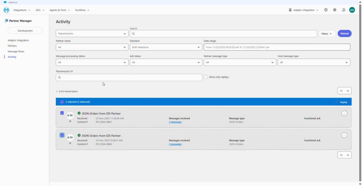 Image 6: Anypoint Partner Manager Transmission Interface