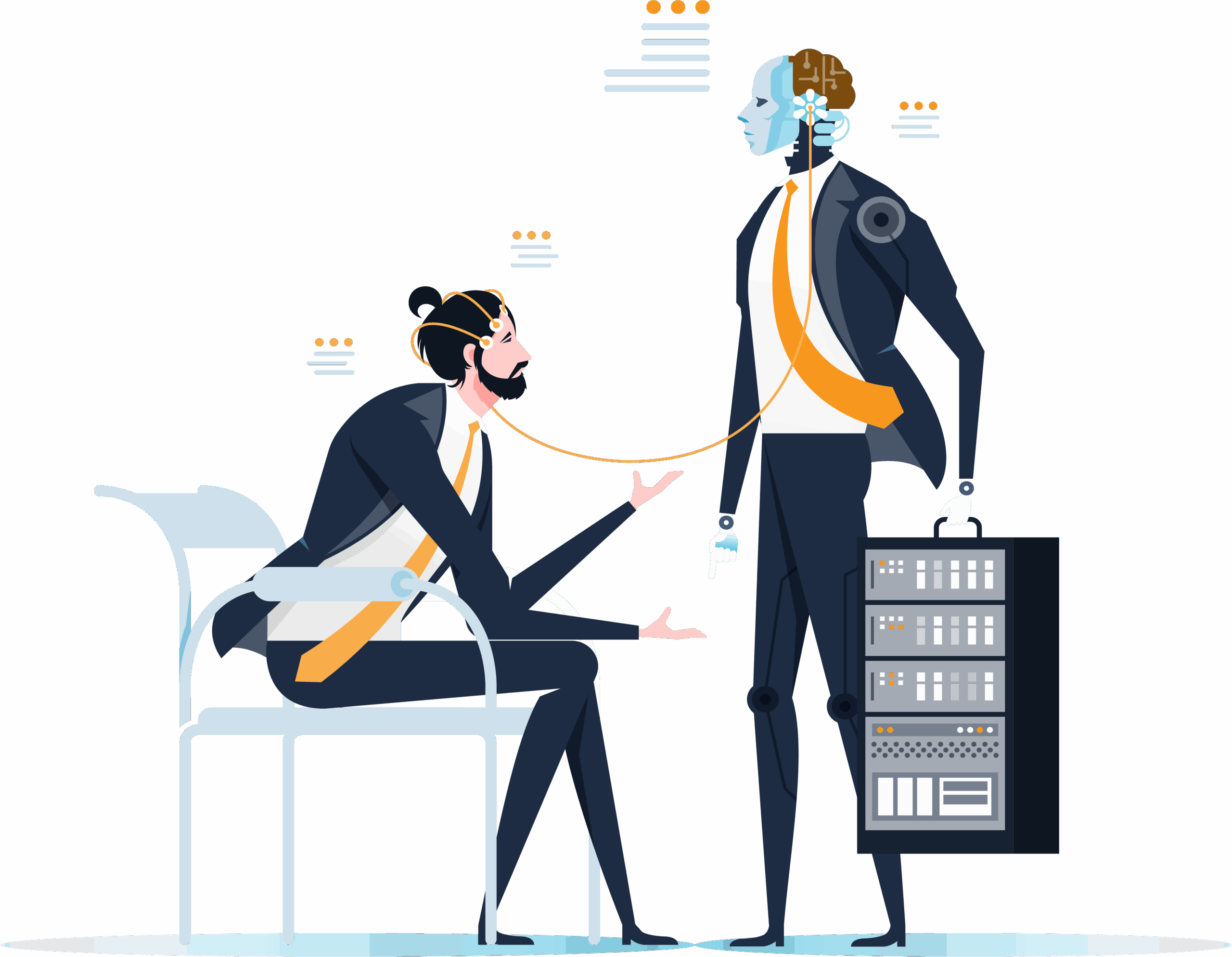 vector of man and ai