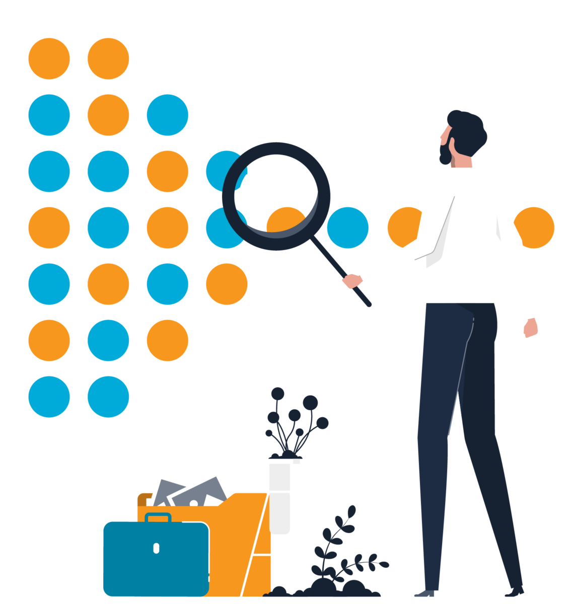 vector of man with magnifying glass