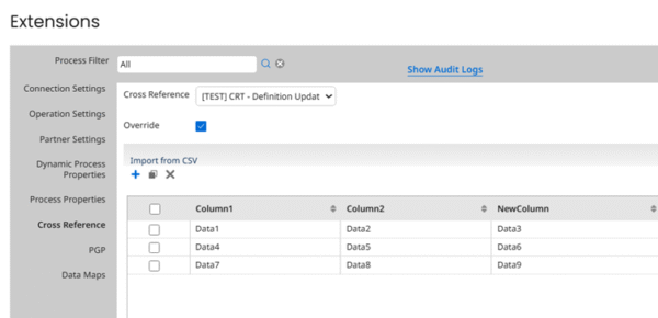 Updating a Cross Reference Table in Boomi Environment Extensions
