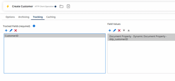Figure 2 Configuring a tracked field using a Dynamic Document Property