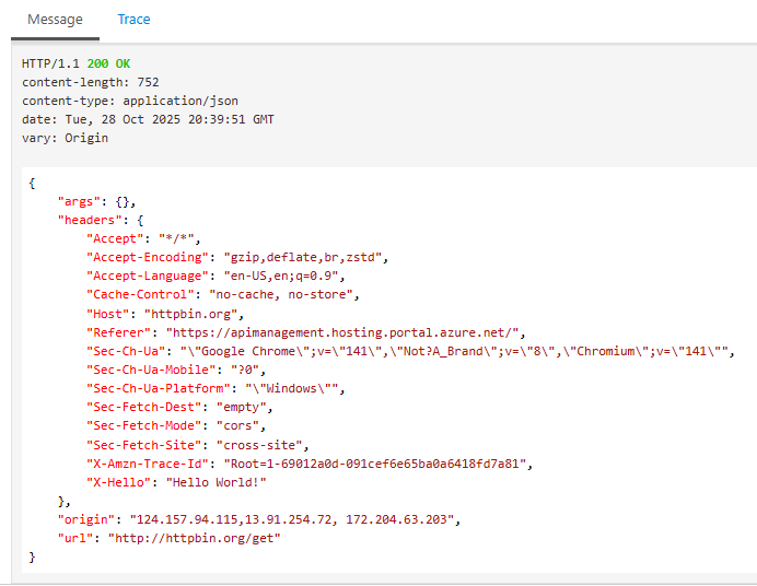 Figure 10 - HTTP Response with Removed Header Value
