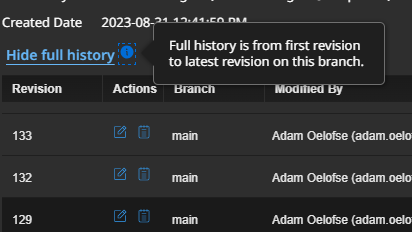 Image 1 Example showing skipped version numbers in component revision history