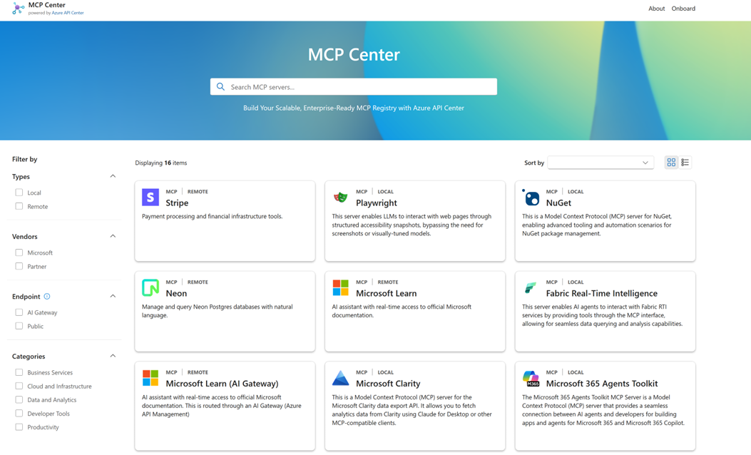 Microsoft Example MCP Center
