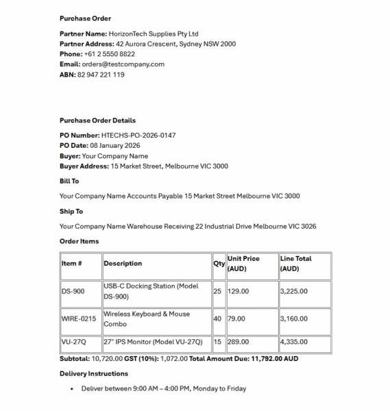 Purchase order