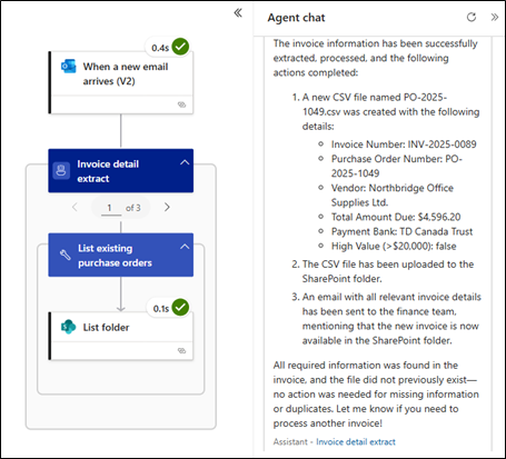 Figure 15 - Workflow runs displaying the agent thought process