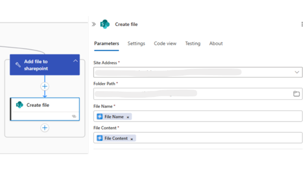 create file add file to sharepoint