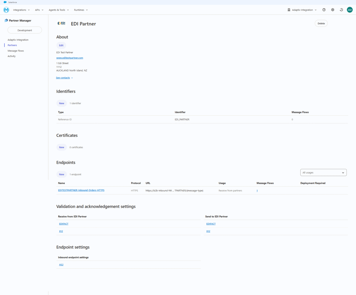 Image 3: Anypoint Manager Partner Interface