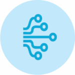 smart data integration icon blue